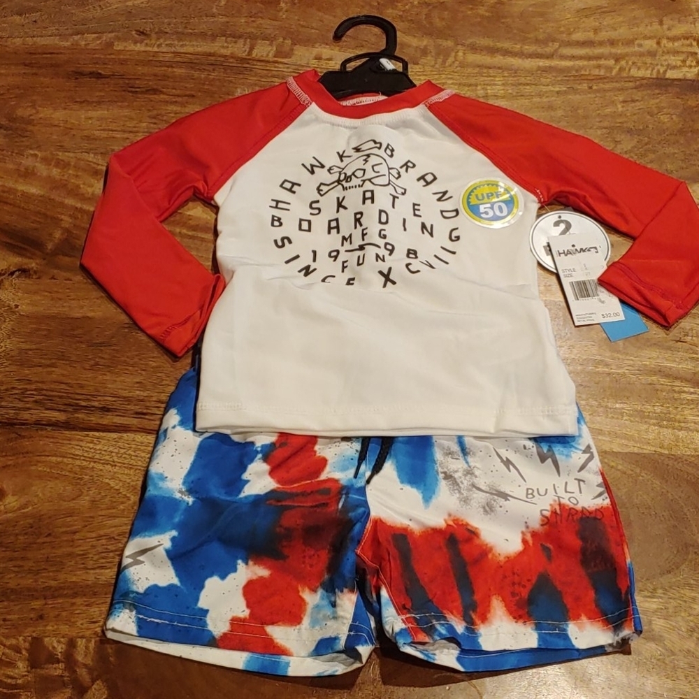 Tony Hawk Swimsuit with Rashguard Size 2T